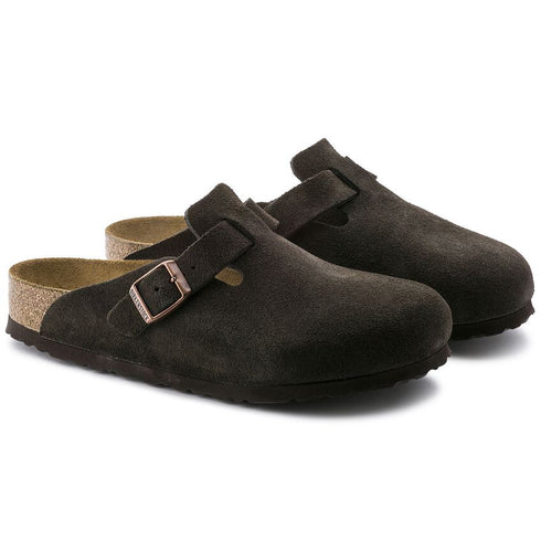 BIRKENSTOCK Boston Mocha Suede Sfb Unisex Slides